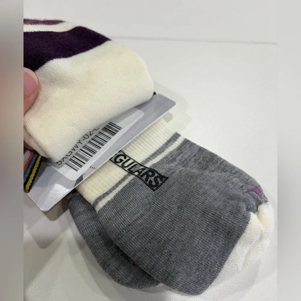 Smartwool Women's Large Snowboard OTC Socks Targeted Cushion White Purple NWT